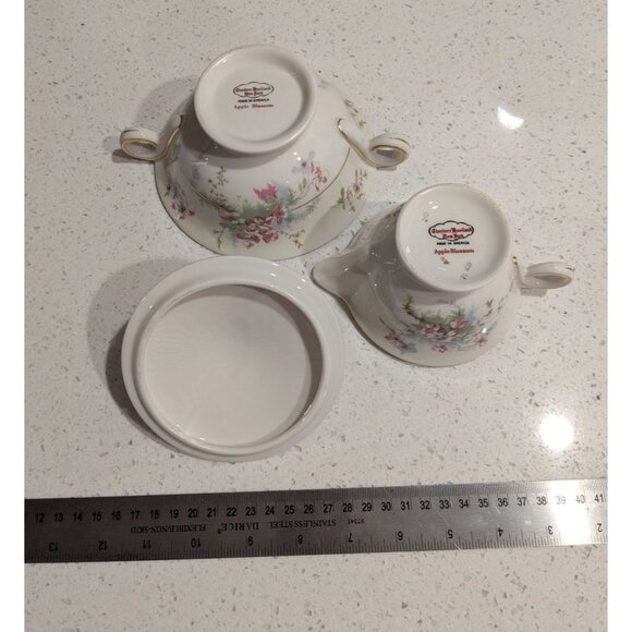 Vintage Theodore Haviland Apple Blossom Cream Sugar Set - Picture 9 of 16